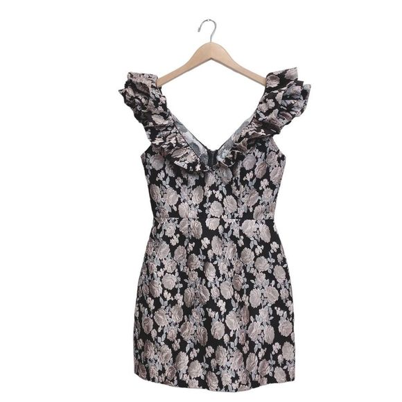 Free People X Saylor Small V Neck Brocade Maeve Mini Sexy Evening Homecoming - Picture 4 of 16